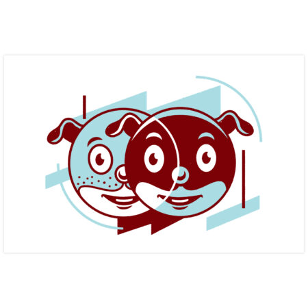 Saltz and Pepz Silkscreen Poster (blue and oxblood)