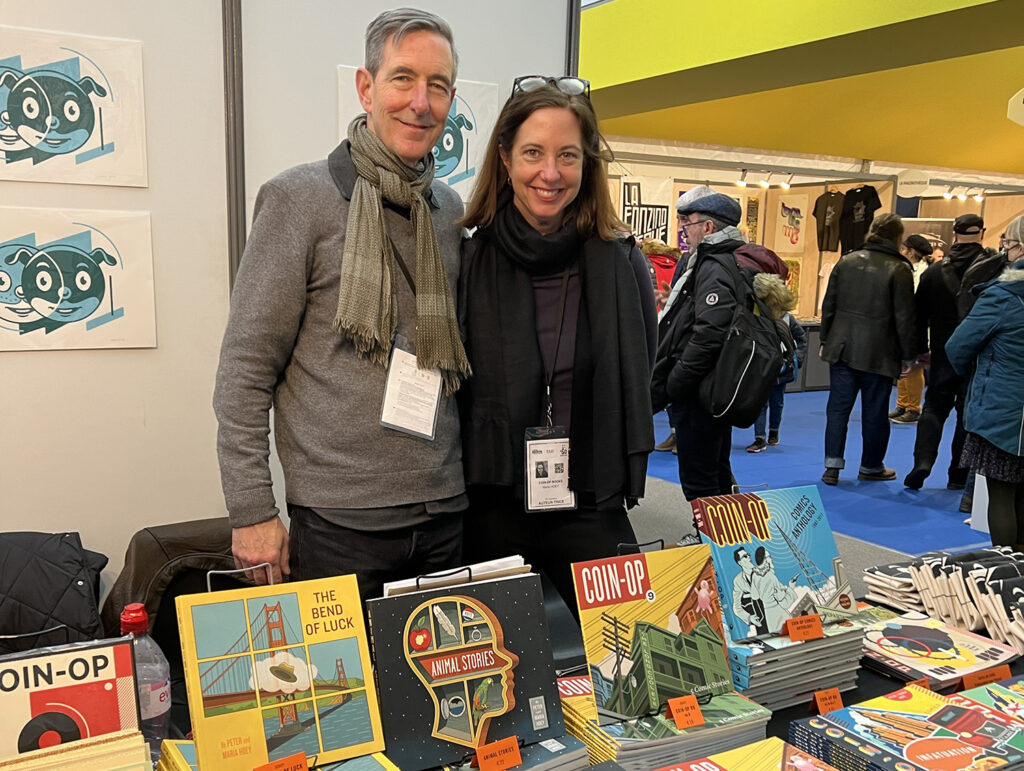 Peter Hoey and Maria Hoey at their booth in Angouleme